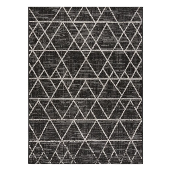 DYWAN SZNURKOWY SIZAL FLOORLUX 20508 black / silver TRÓJKĄTY 60x110 cm