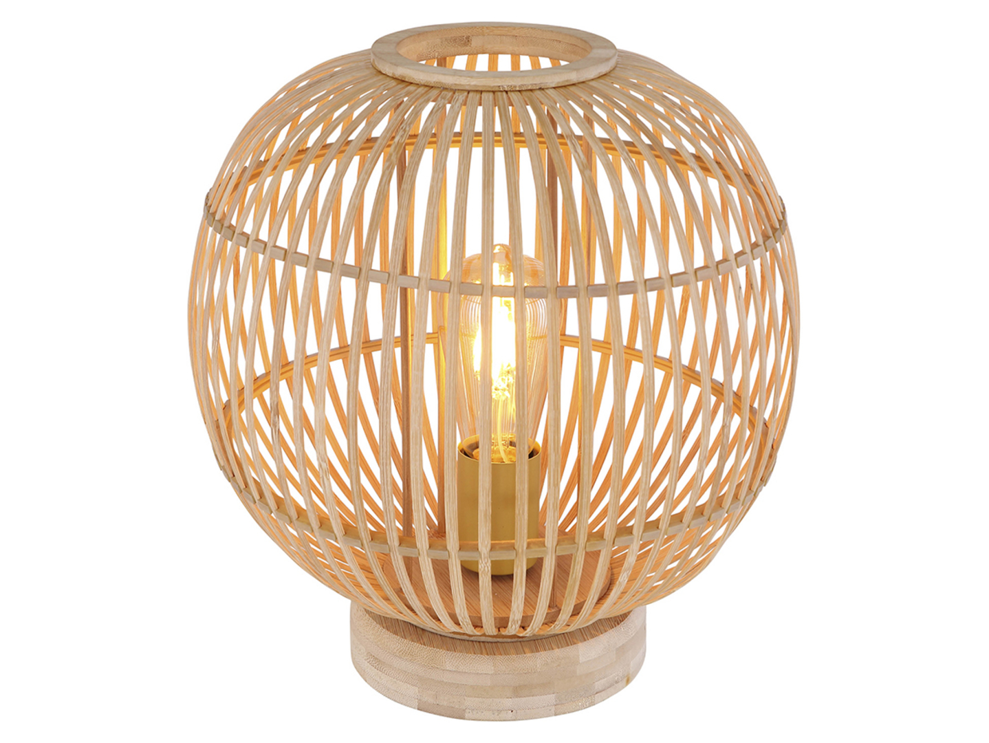 Lampa stołowa Hildegard bambusowa brązowa