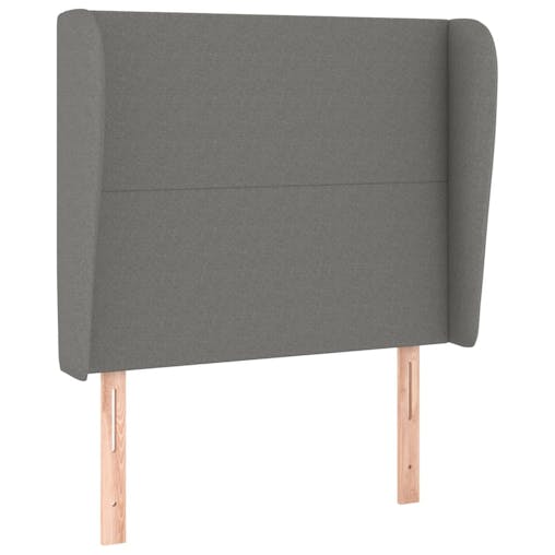 NNEVL Headboard with Ears Dark Grey 83x23x118/128 cm Fabric