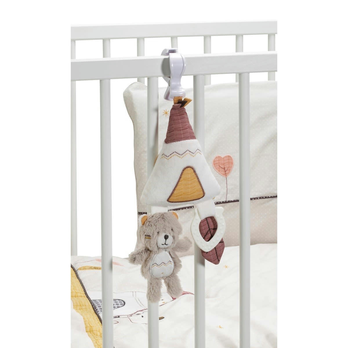 TIMOUKI - Jouet d'activités enfant Tipi en velours blanc
