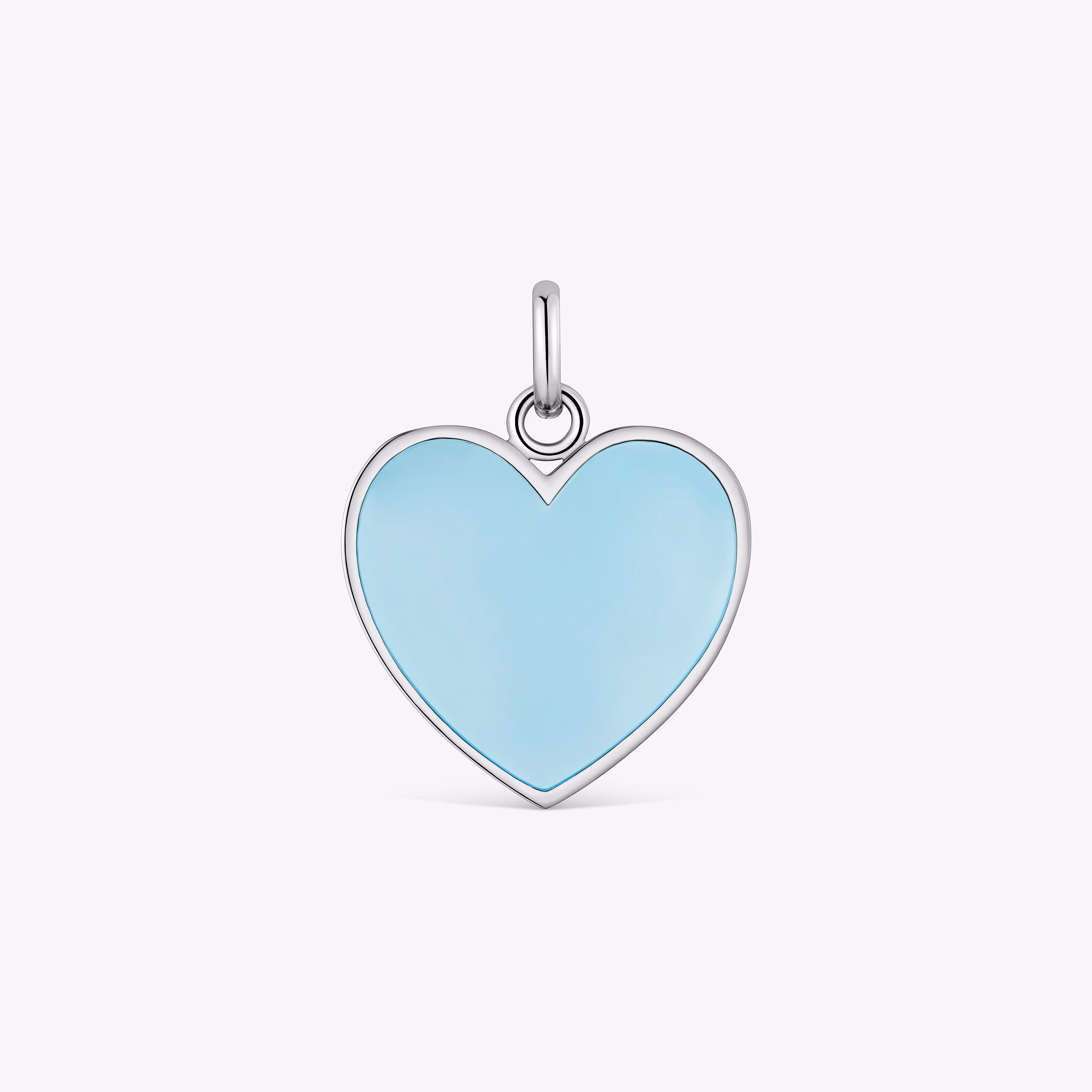 Colgante corazón de acero y resina azul Galaxy