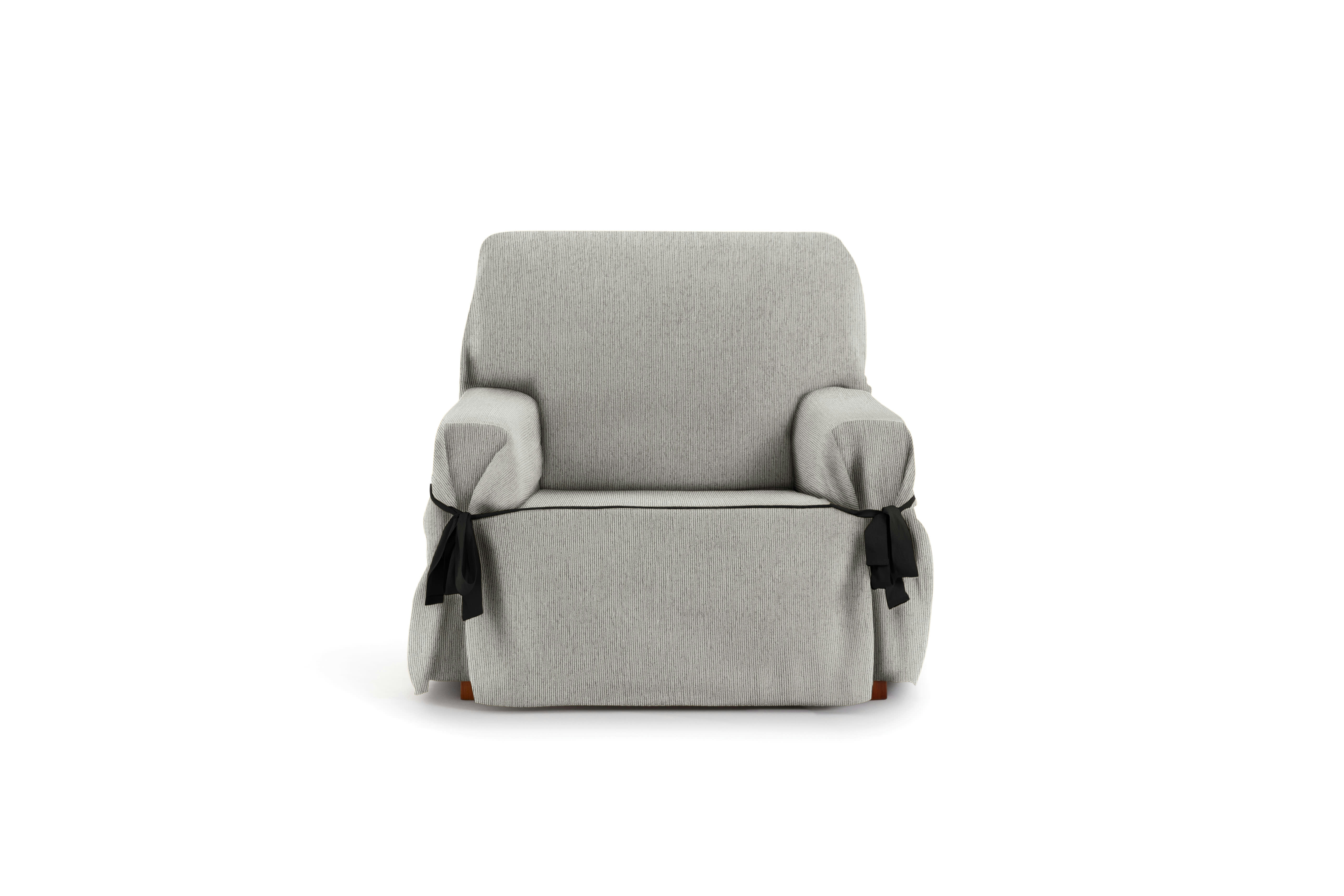 EYSA - Housse de fauteuil avec des rubans gris clair 80 - 120 cm
