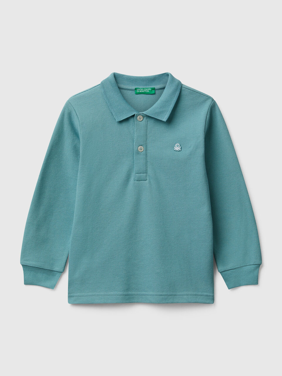 Long sleeve polo in cotton