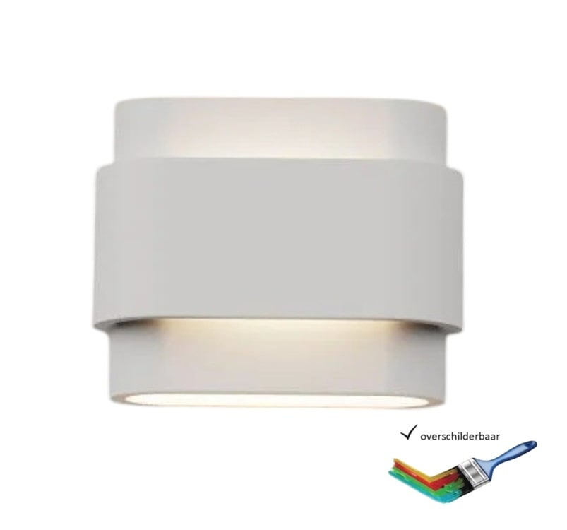 Artdelight Artdelight Wandlamp Gips Metz Wit 2 Lichts