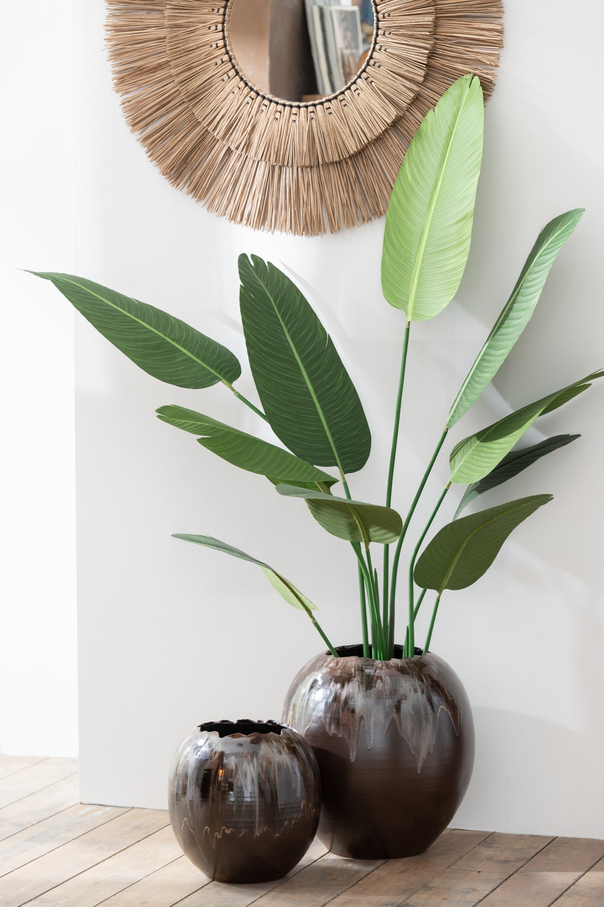 J-Line bloempot - keramiek - bruin - medium - Ø 40 cm