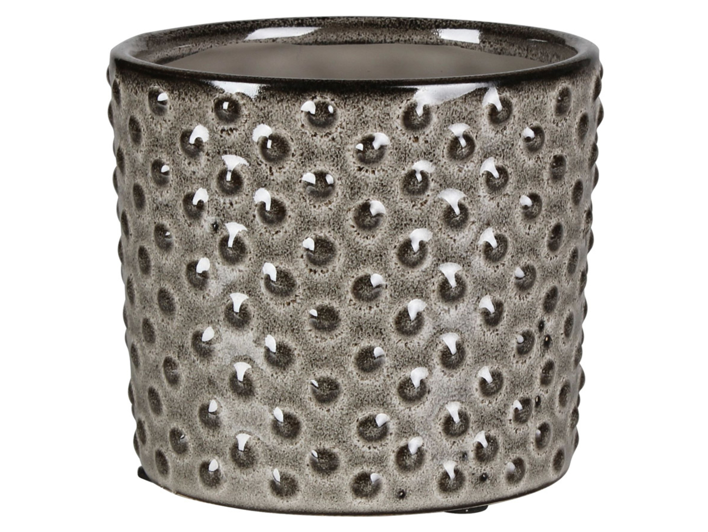 Osłonka na doniczkę Karin ceramiczna 16 cm srebrna