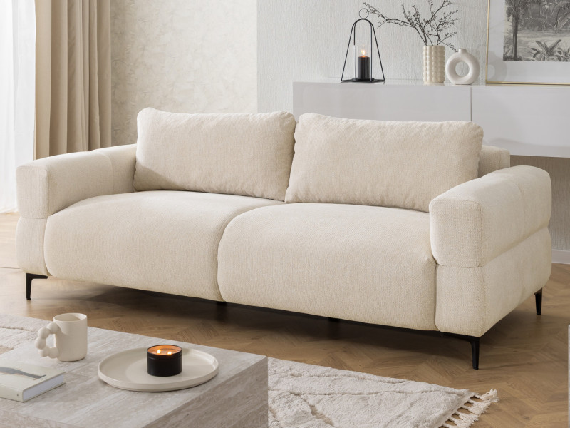 Ropez Helio sofa 3 osobowa nogi metalowe wysokie tkanina Aragon 03 kremowy
