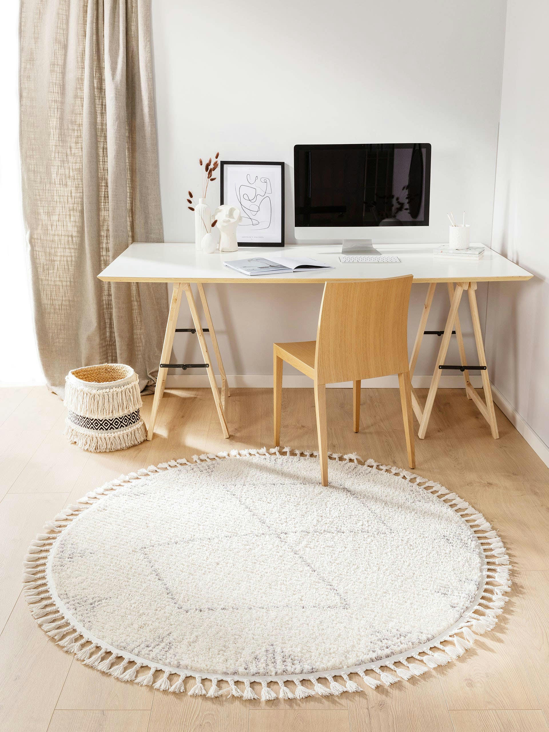BOSSE - Tapis rond crème D 150
