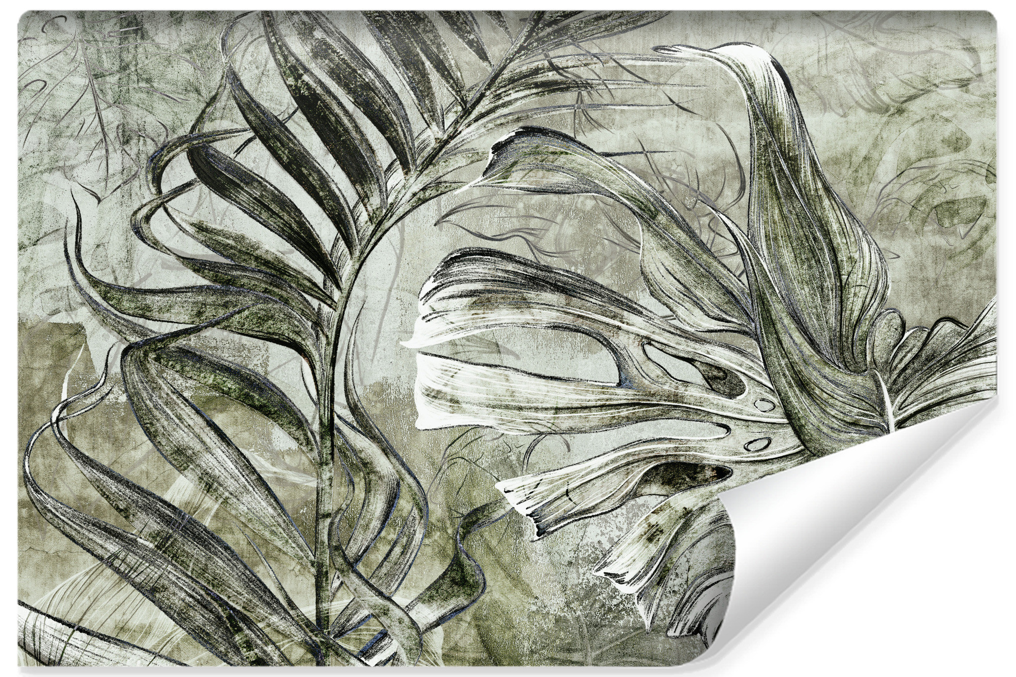 Fototapeta Abstrakcyjne Duże Liście Tropikalne 90x60cm