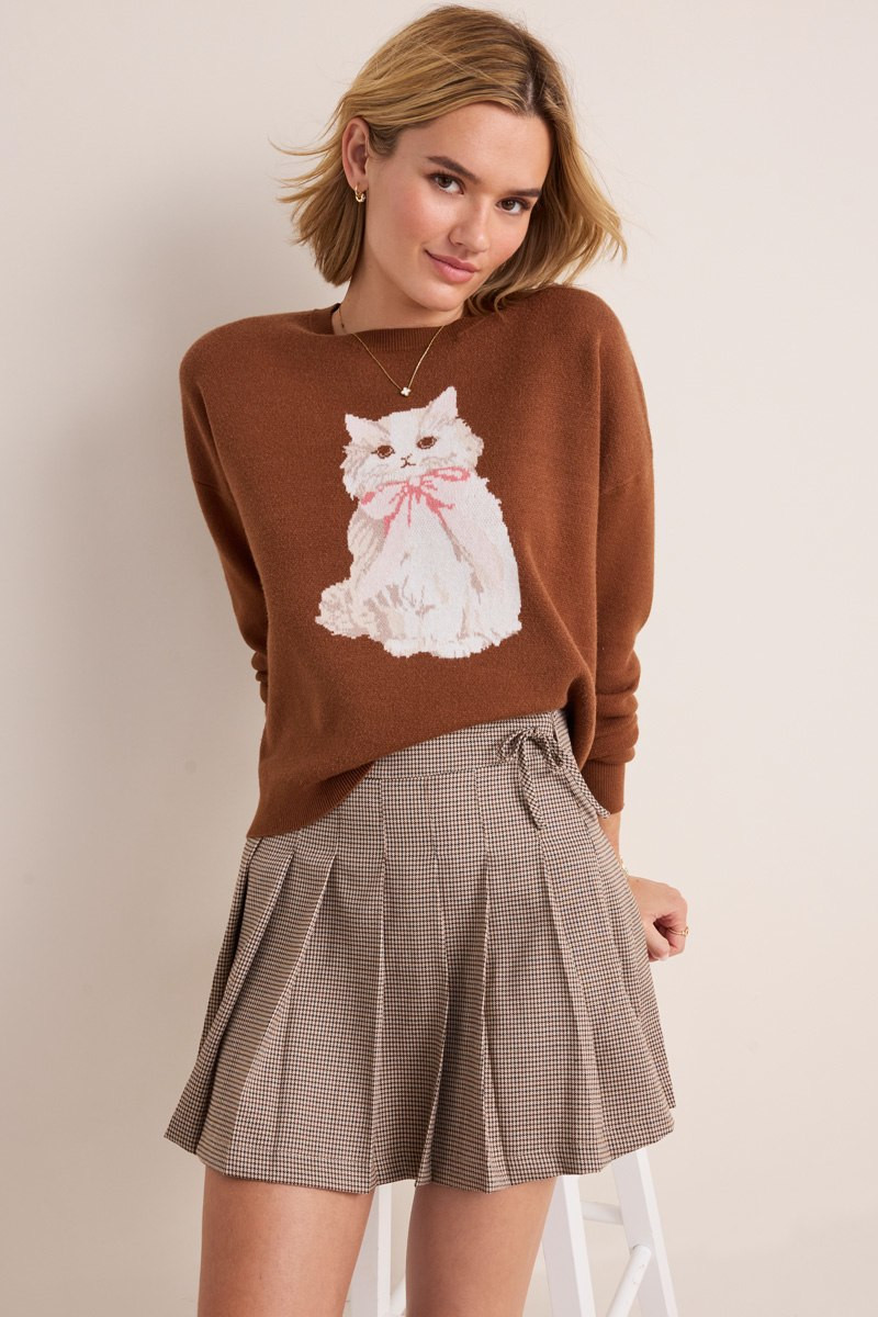 Kitten Bow Pullover Sweater