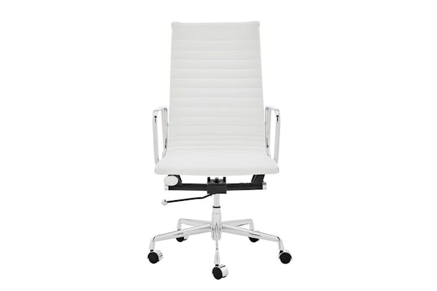 NNEKGE Replica Eames Group Standard High Back Office Chair (White Leather)