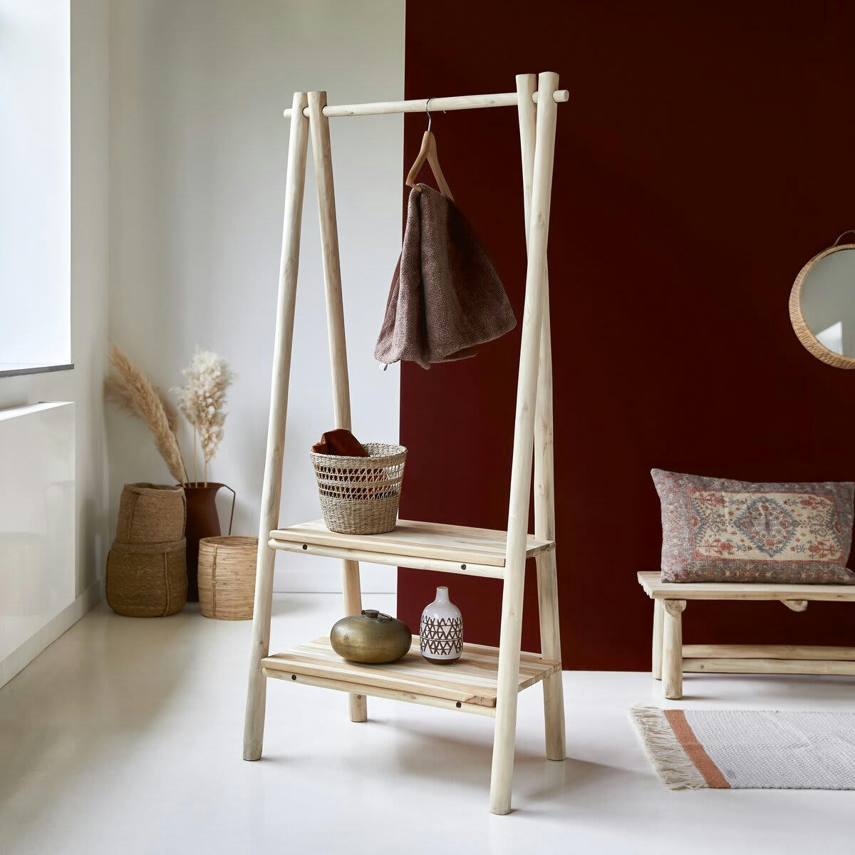 KILIM - Porte serviette en teck massif