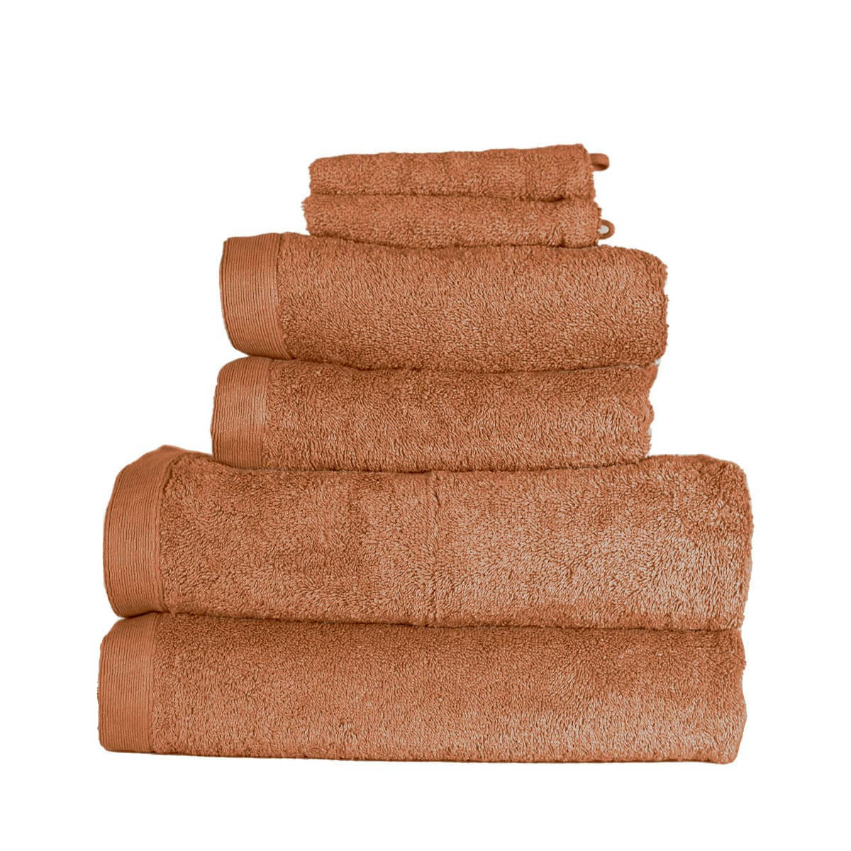 STUDIO - Ensemble de bain 6 pièces en coton Brique