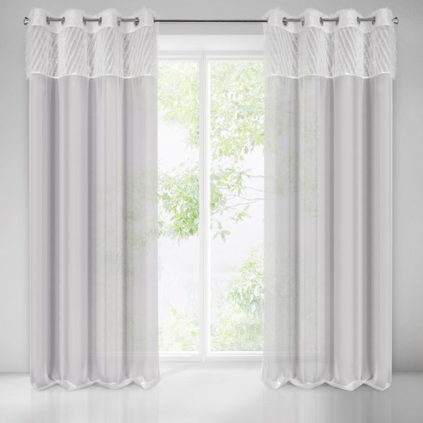 Zasłona na przelotkach AMIRA 140x250 srebrna