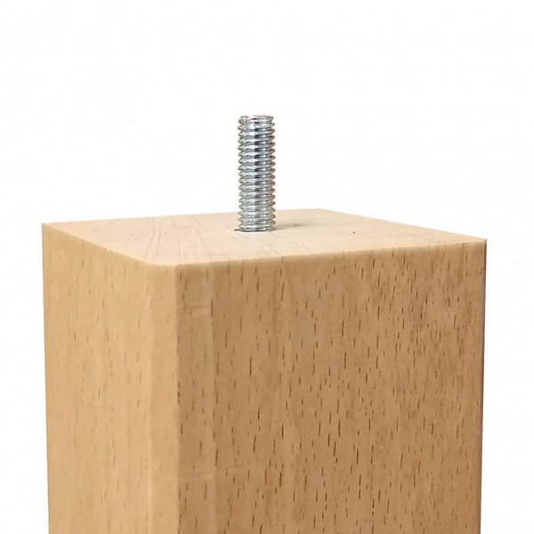 Lot de 4 pieds de meuble 15x7 carré en bois de hêtre - PIEDS DE LIT