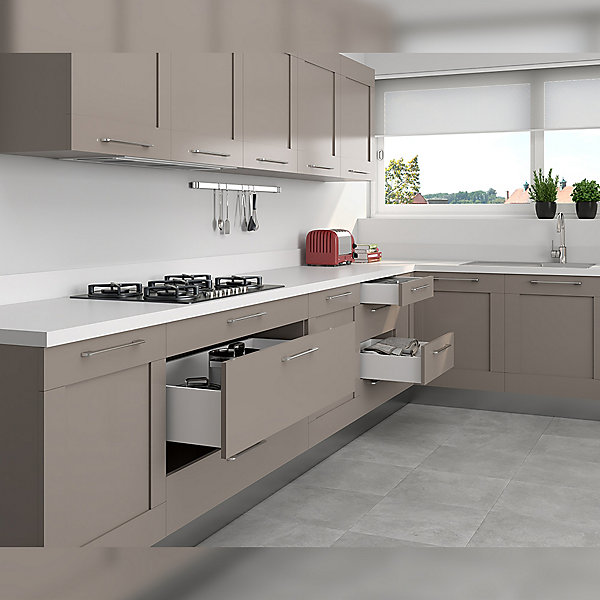 Emuca Tiroir extérieur Concept 30kg hauteur 105mm, profondeur 450mm, Acier, Peint en blanc