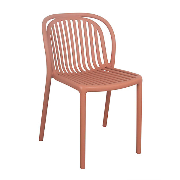 Lot de 4 chaises de terrasse en plastique terracottaOviala