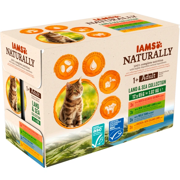 Katzen-Nassfutter »Naturally«, 12 Stück, je 85 g