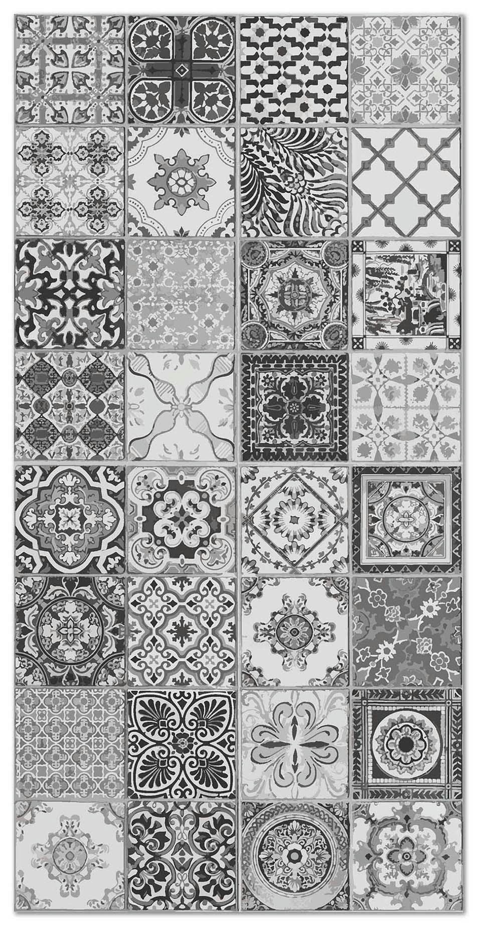 - Tapis vinyle carreaux ciments nijar gris 200x200cm