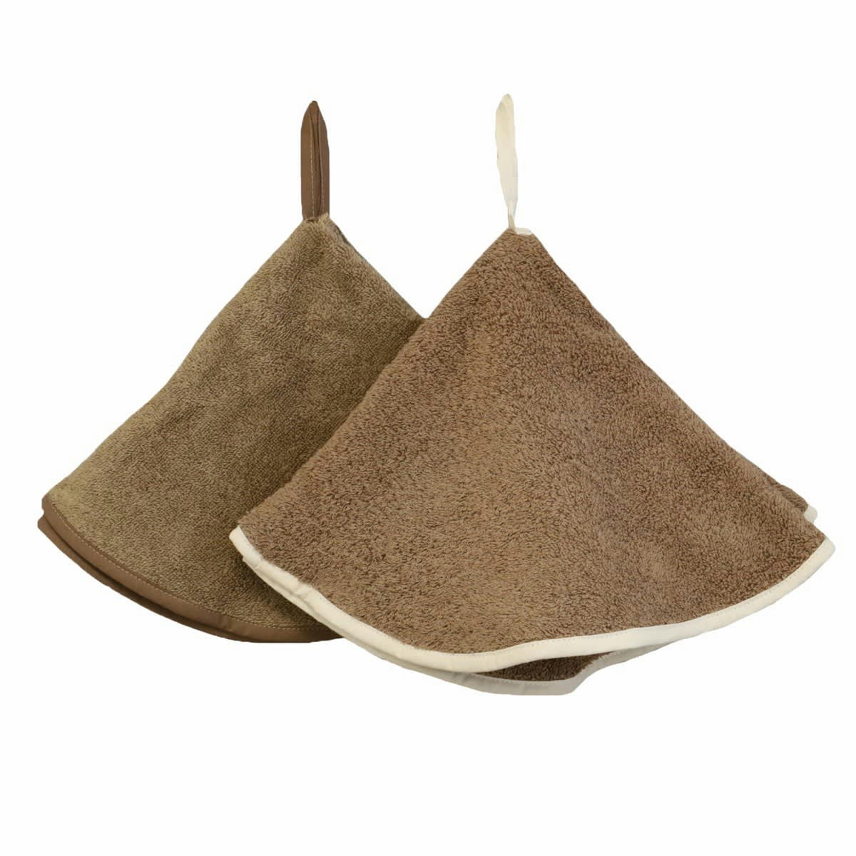 DECO - Lot de 2 essuies mains en coton taupe