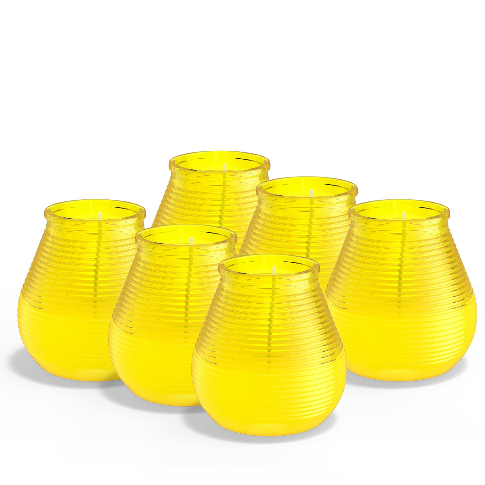 TRUE CITRONELLA - Lot De 6 Bougies D'extérieur, Citronelle, Jaune, 9,4Cm