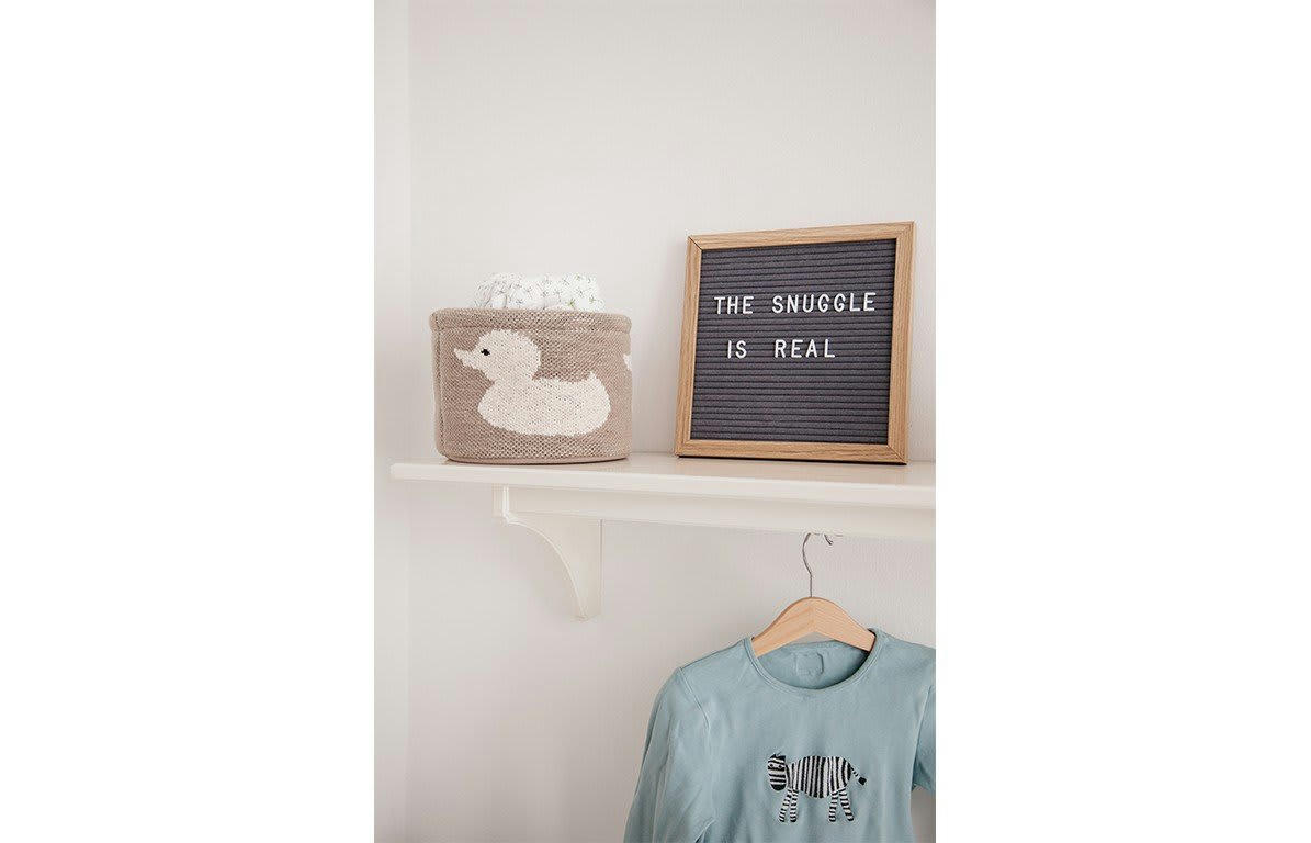 CANARD - Petit panier de rangement en coton beige