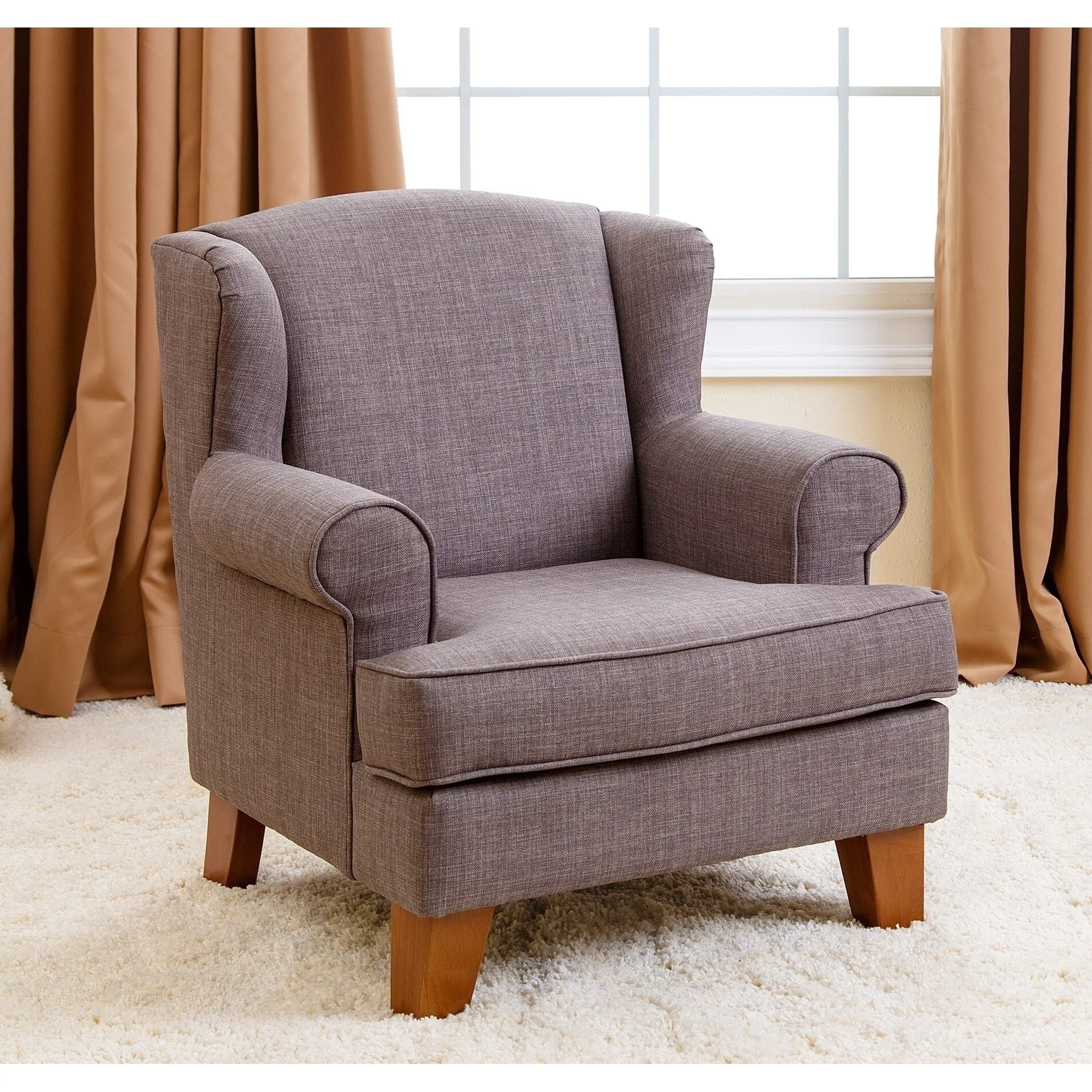 Abbyson Kids Lorraine Wingback Grey Mini Chair