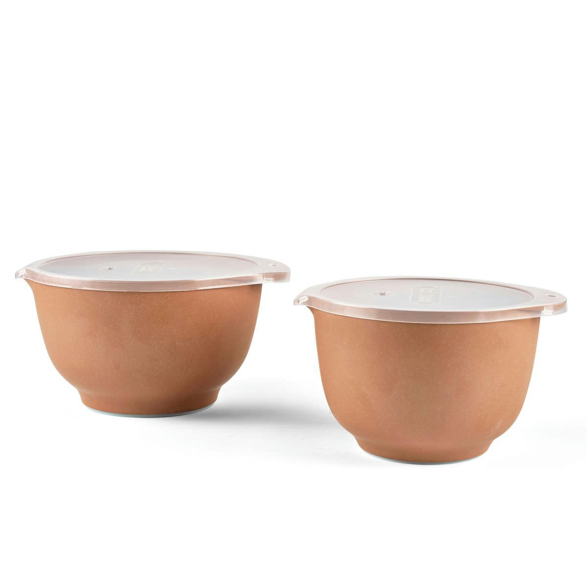 MARGRETHE - Ensemble saladiers en plastique orange clair - Lot de 2