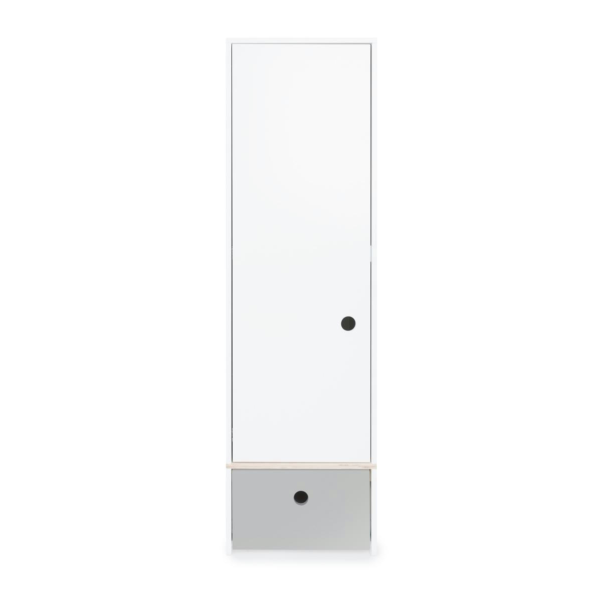 COLORFLEX - Armoire 1 porte façade tiroir gris perle