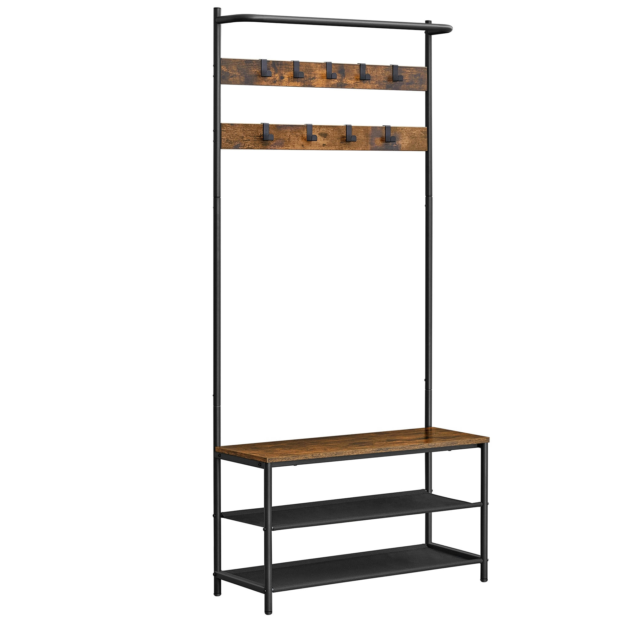 - Meuble d'entrée 32,2 x 84 x 180 cm effet bois marron rustique
