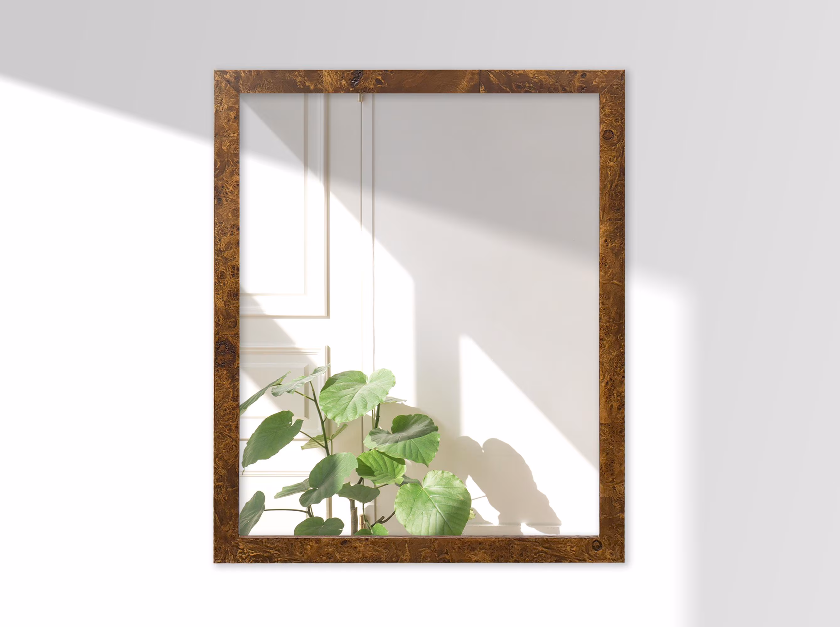 Caramel Burl Mirror Rich Brown Traditional Custom Picture Frame Statement Piece Home Decor Classic Decor Wall Mirror Bathroom Custom Sizes