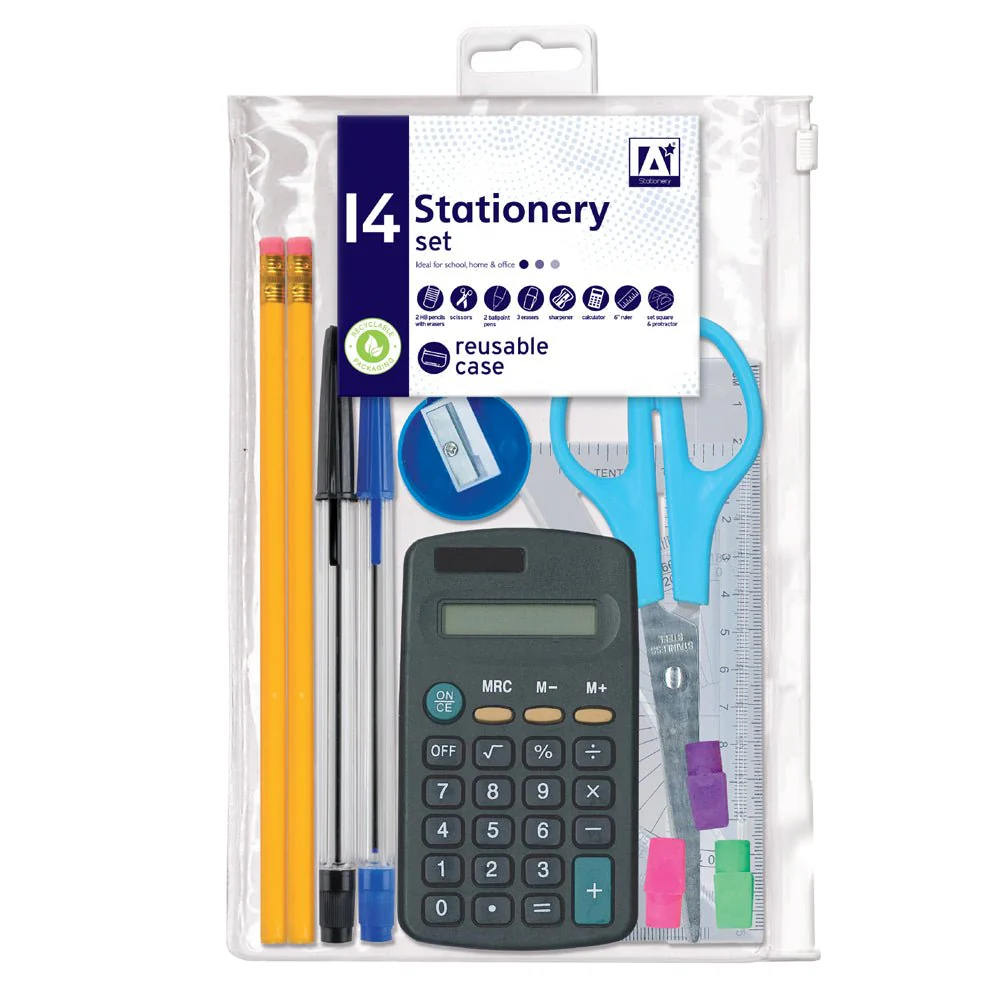 Stationery Set 14 Piece In Pouch