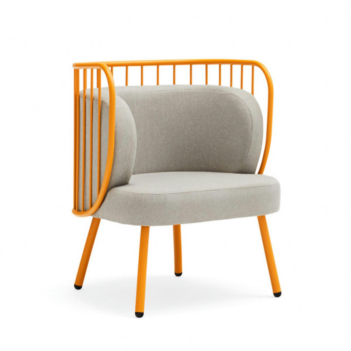 NABI - Fauteuil contemporain en tissu et métal moutarde