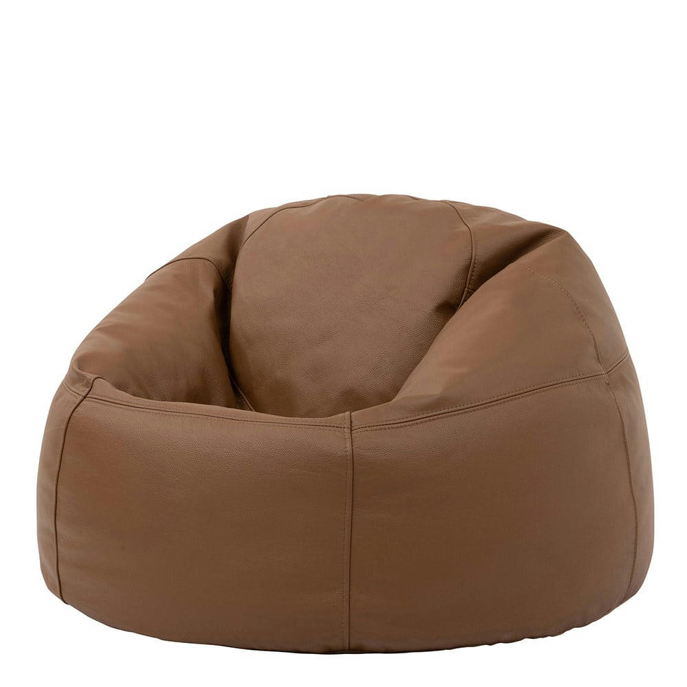 - Pouf cuir marron