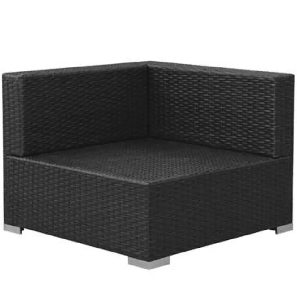 vidaXL - Tuinbank Set - Zwart - Poly rattan