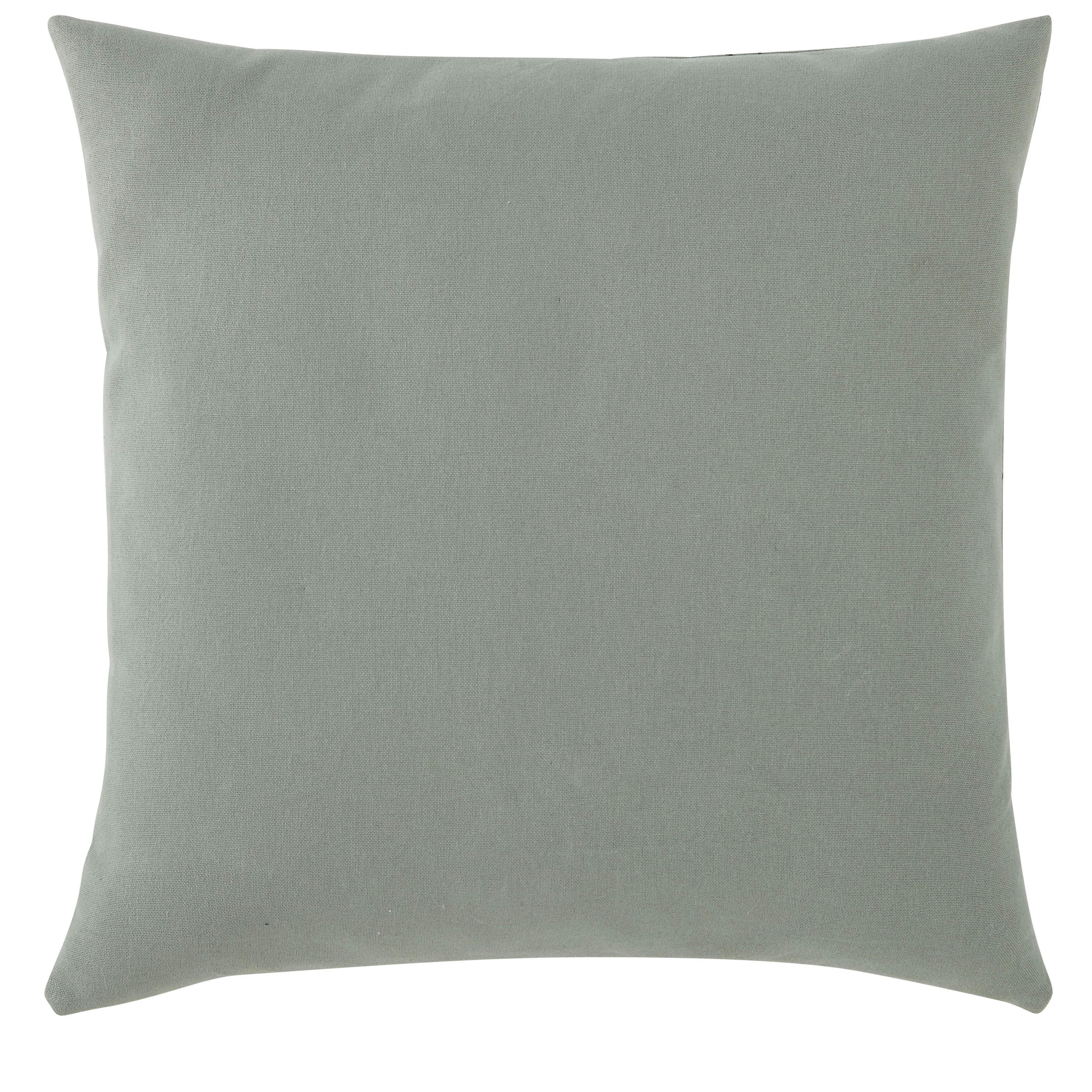 - Coussin en coton vert kaki imprimé 40x40
