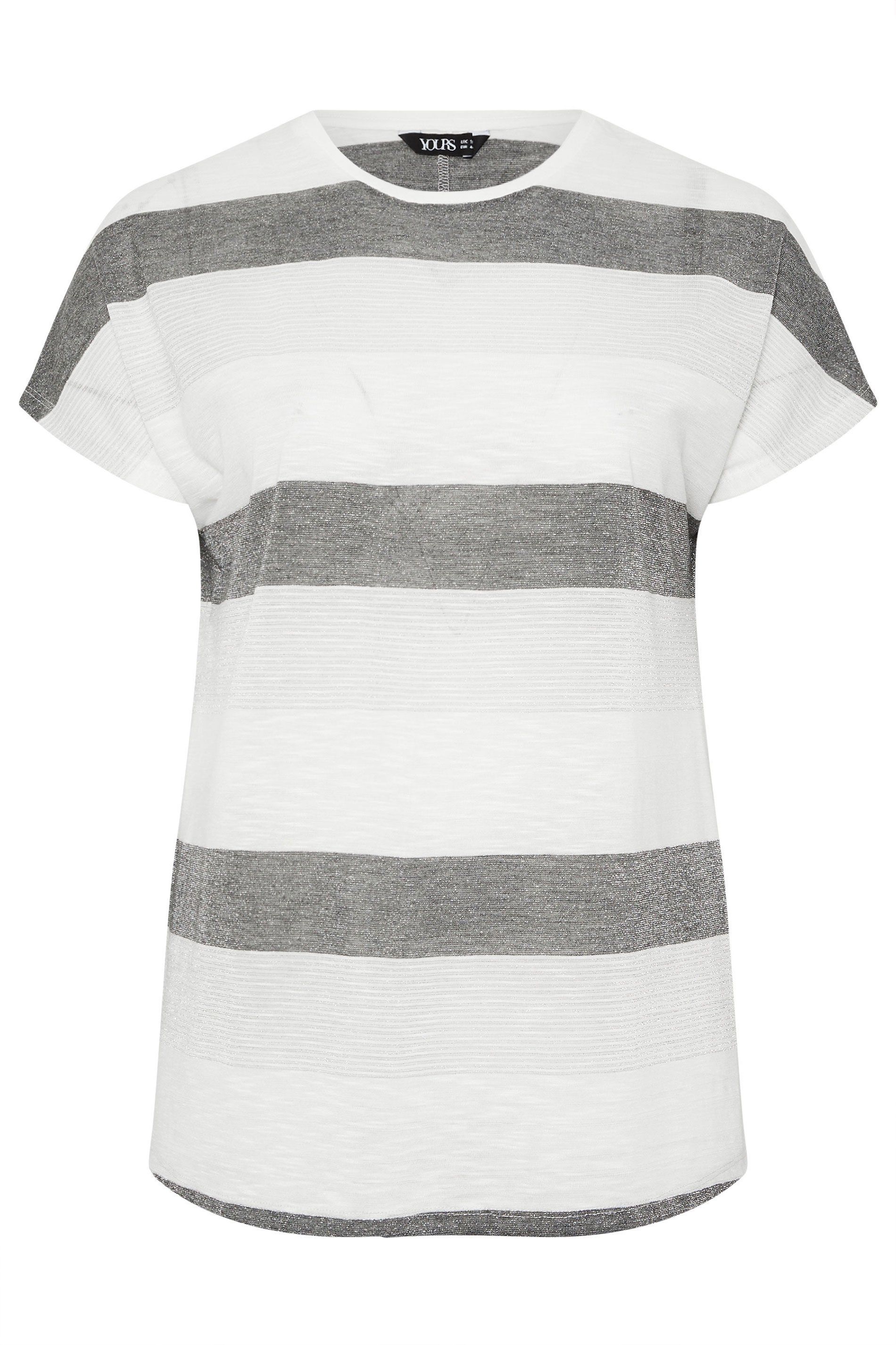Yours Stripe Shimmer Top
