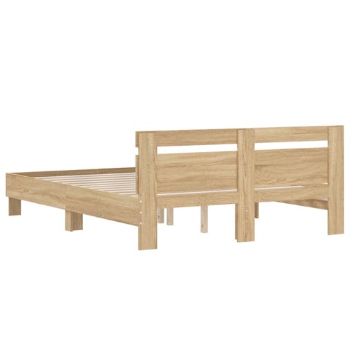 NNEVL Bed Frame with Headboard Sonoma Oak 150x200 cm Engineered Wood