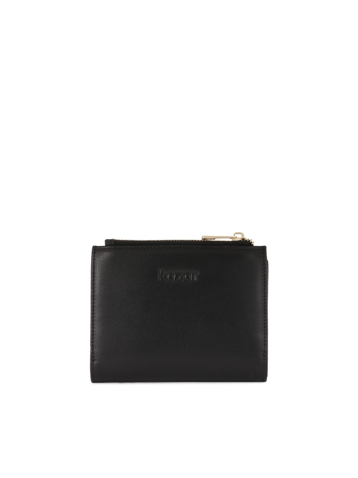 Black flat leather wallet