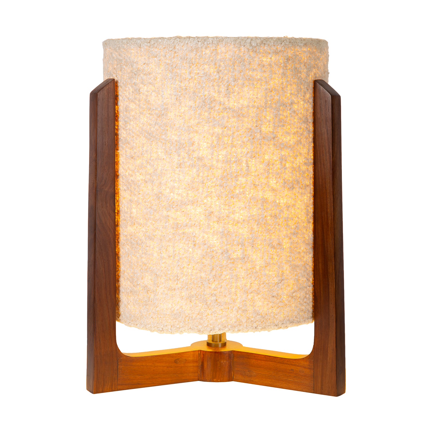 Atmooz Enzo - tafellamp - Ø34 x H43 cm - bruin - bouclé kap - E27