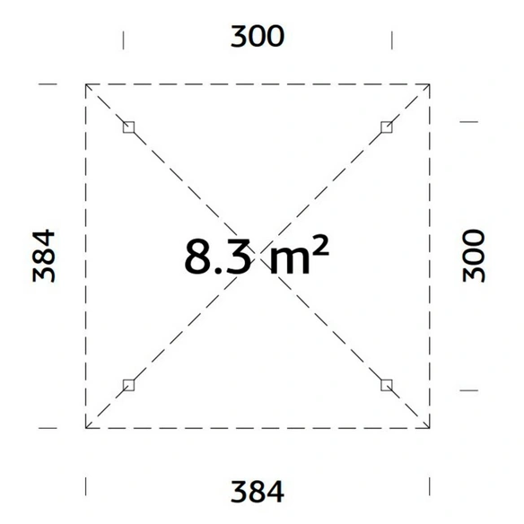 Pavillon »Bianca«, Aufstellmaße BxTxH: 384 x 384 x 319 cm, lackiert, Holz