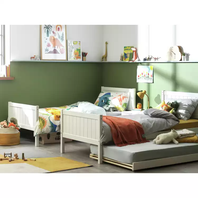 Habitat Detachable Bunk Bed, Trundle & 3 Mattresses-White