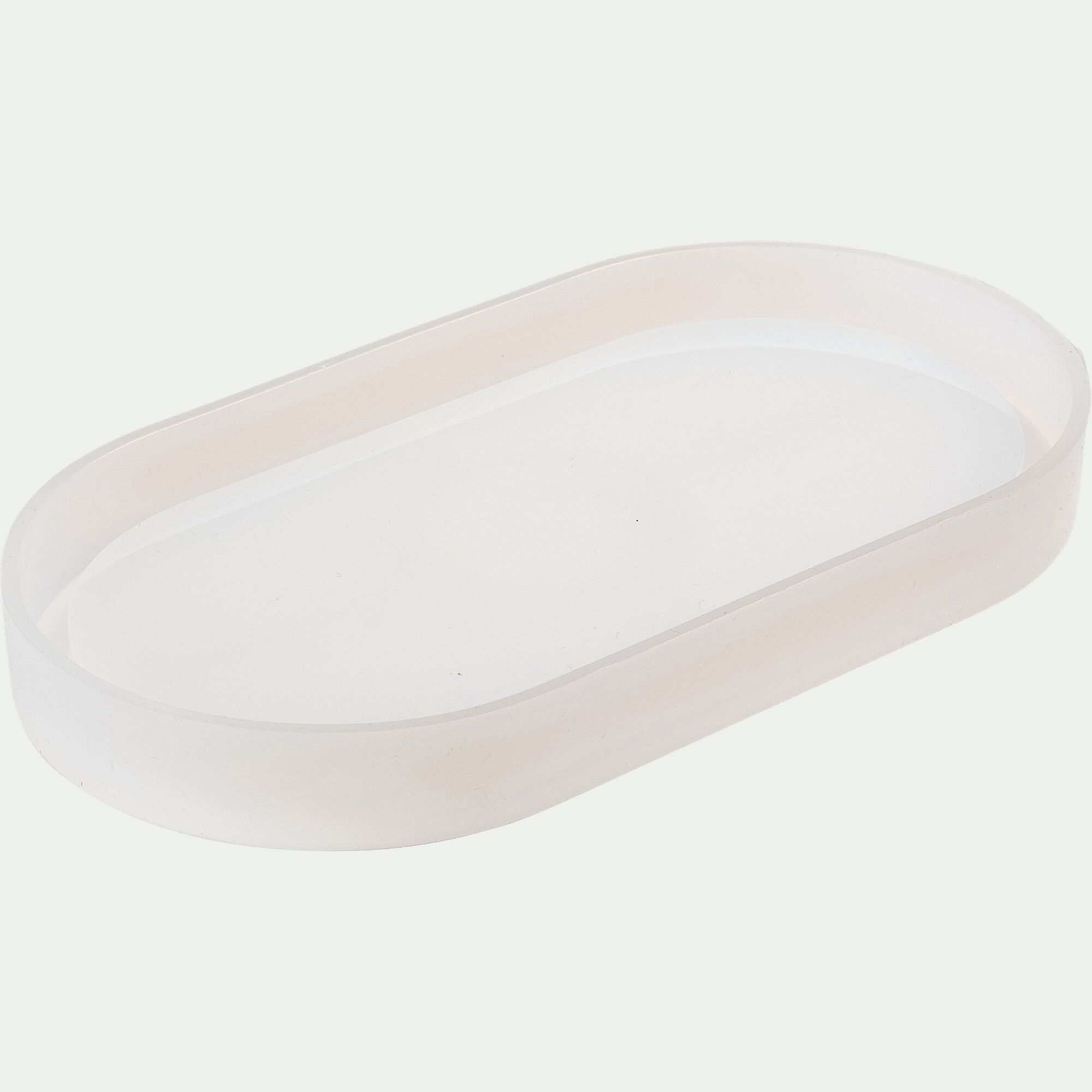 UNICRAFT - Moule plateau ovale L18cm en silicone - blanc translucide