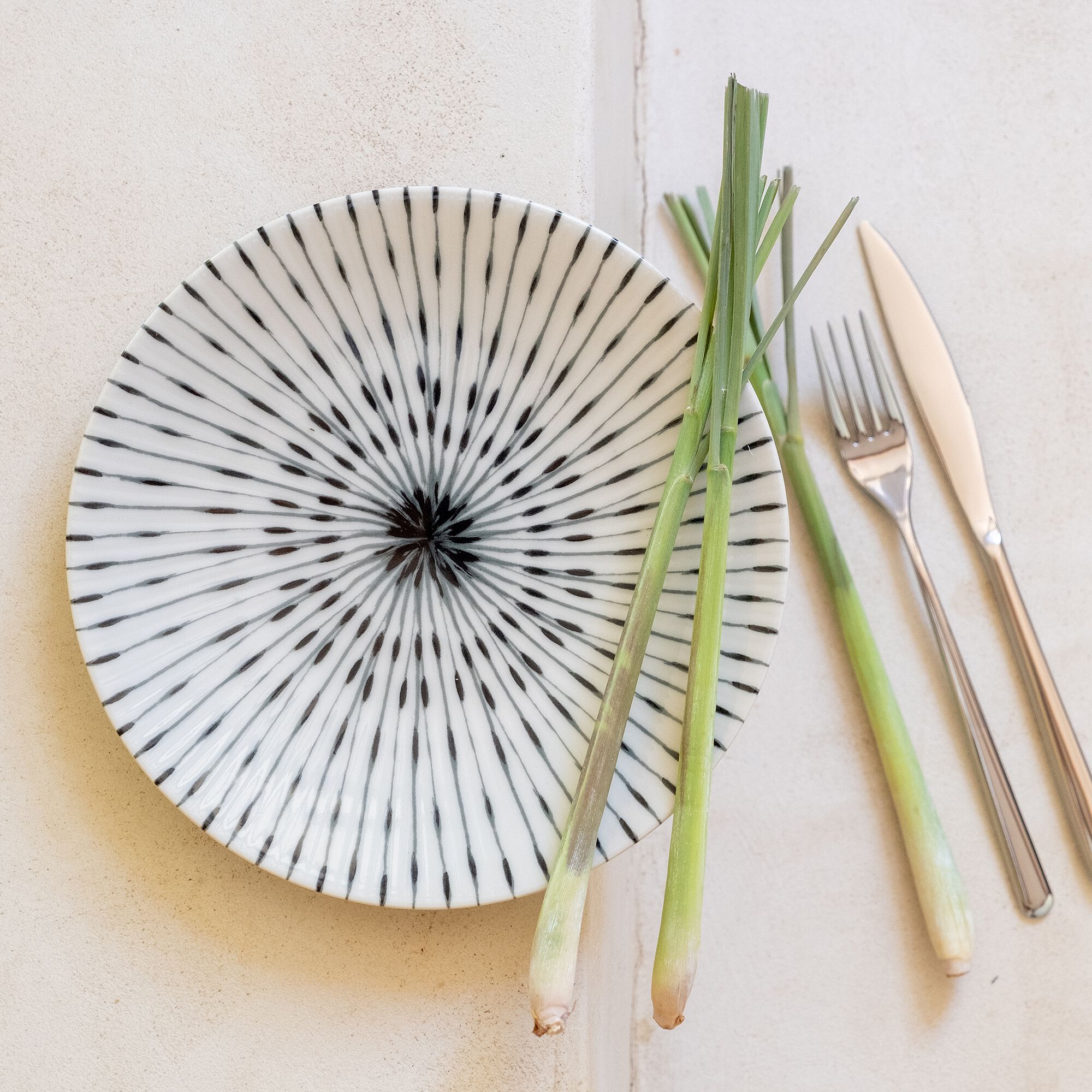 ARYA - Assiette dessert en grès D21cm - blanc