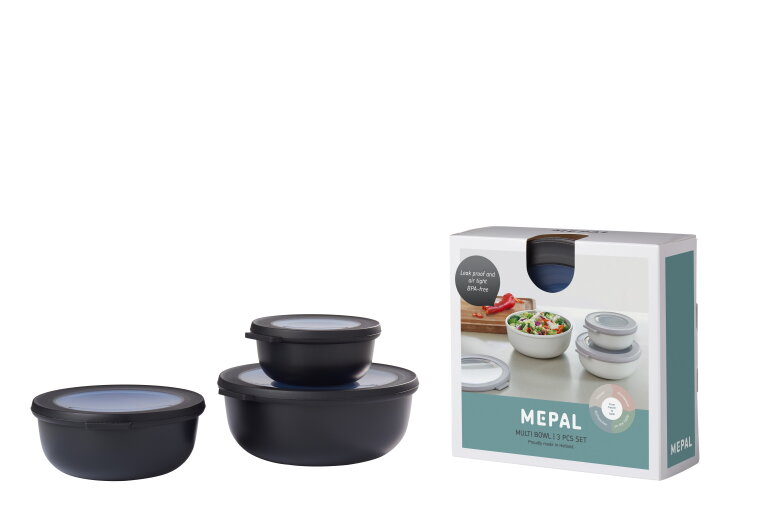Multikom Cirqula 3-delige set (350, 750, 1250 ml) - Nordic black