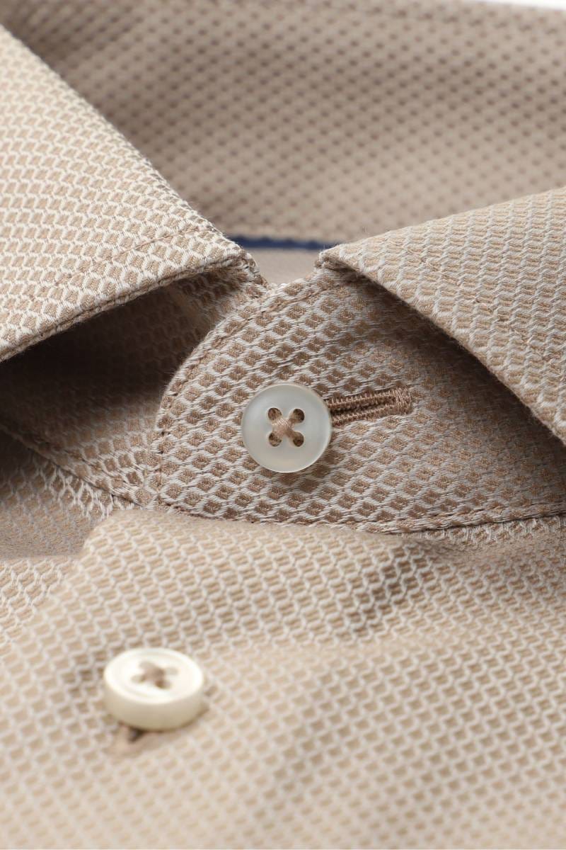 ETERNA 1863 Modern Fit Hemd beige/braun, Strukturiert