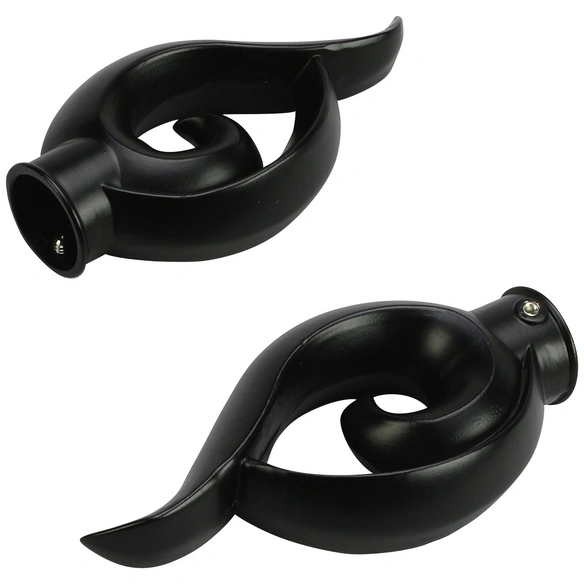Endstück Bessie, Blues, Geschwungen, 20 mm, Schwarz