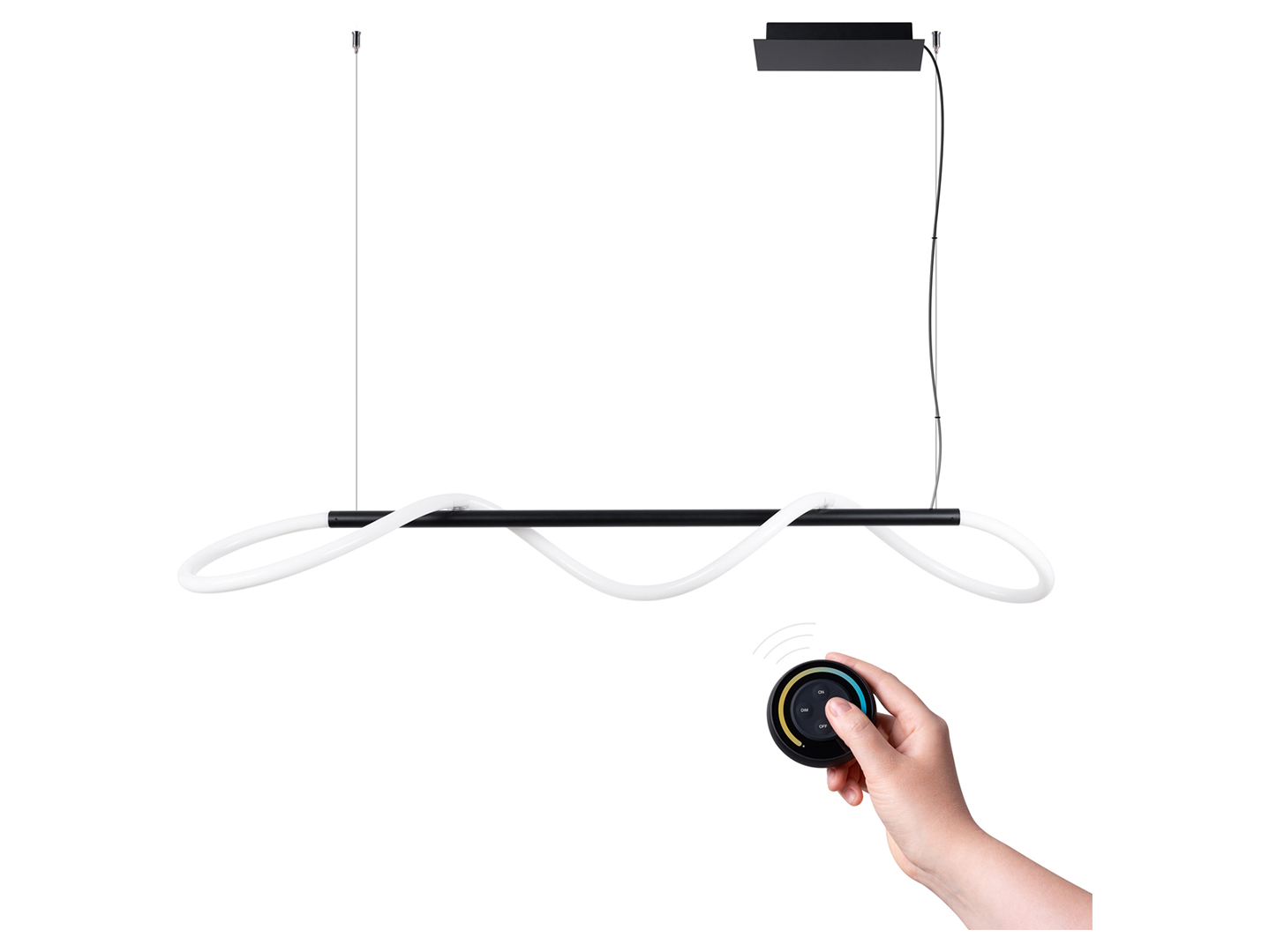 Lampa wisząca Galakse LED 148 cm aluminiowa czarna
