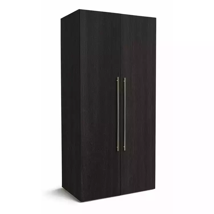 Habitat Atlas 2 Door Wardrobe - Black & Brown