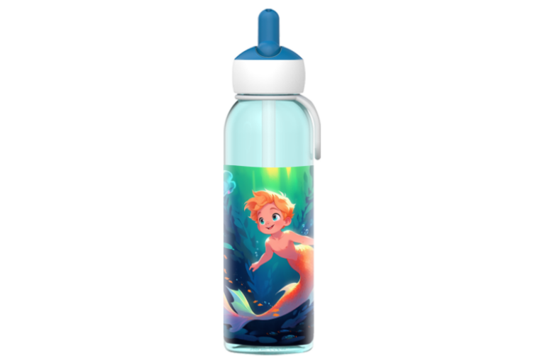 Ontwerp je eigen waterfles Flip-up - Zeemeermin